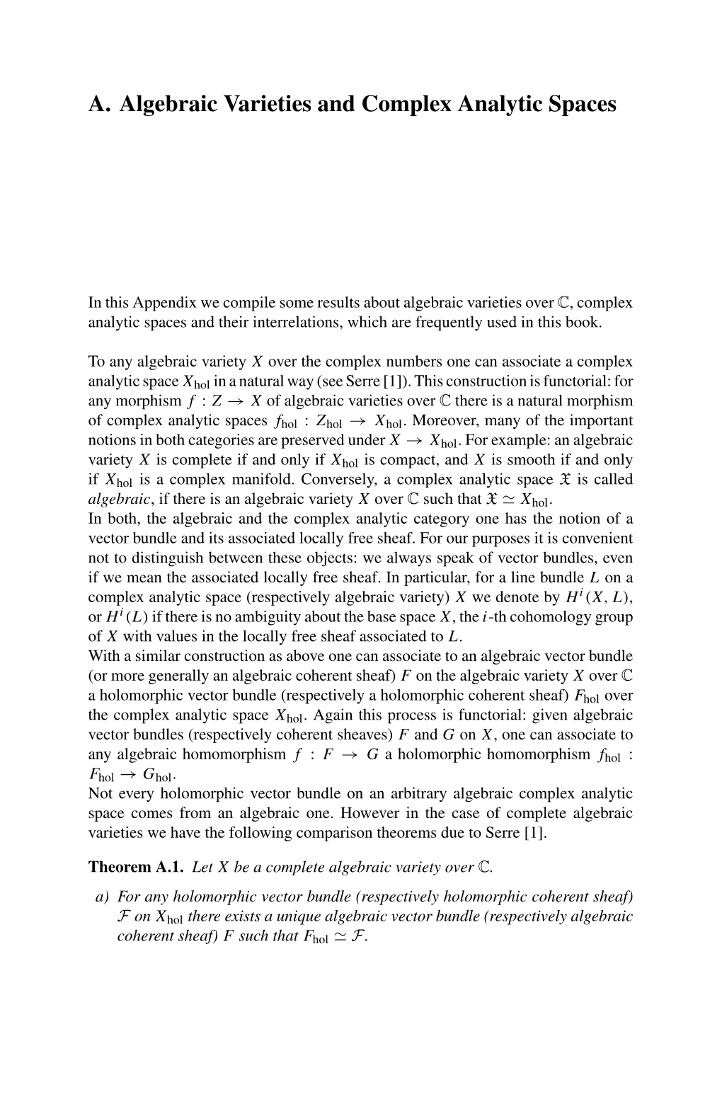 A. Algebraic Varieties and Complex Analytic Spaces