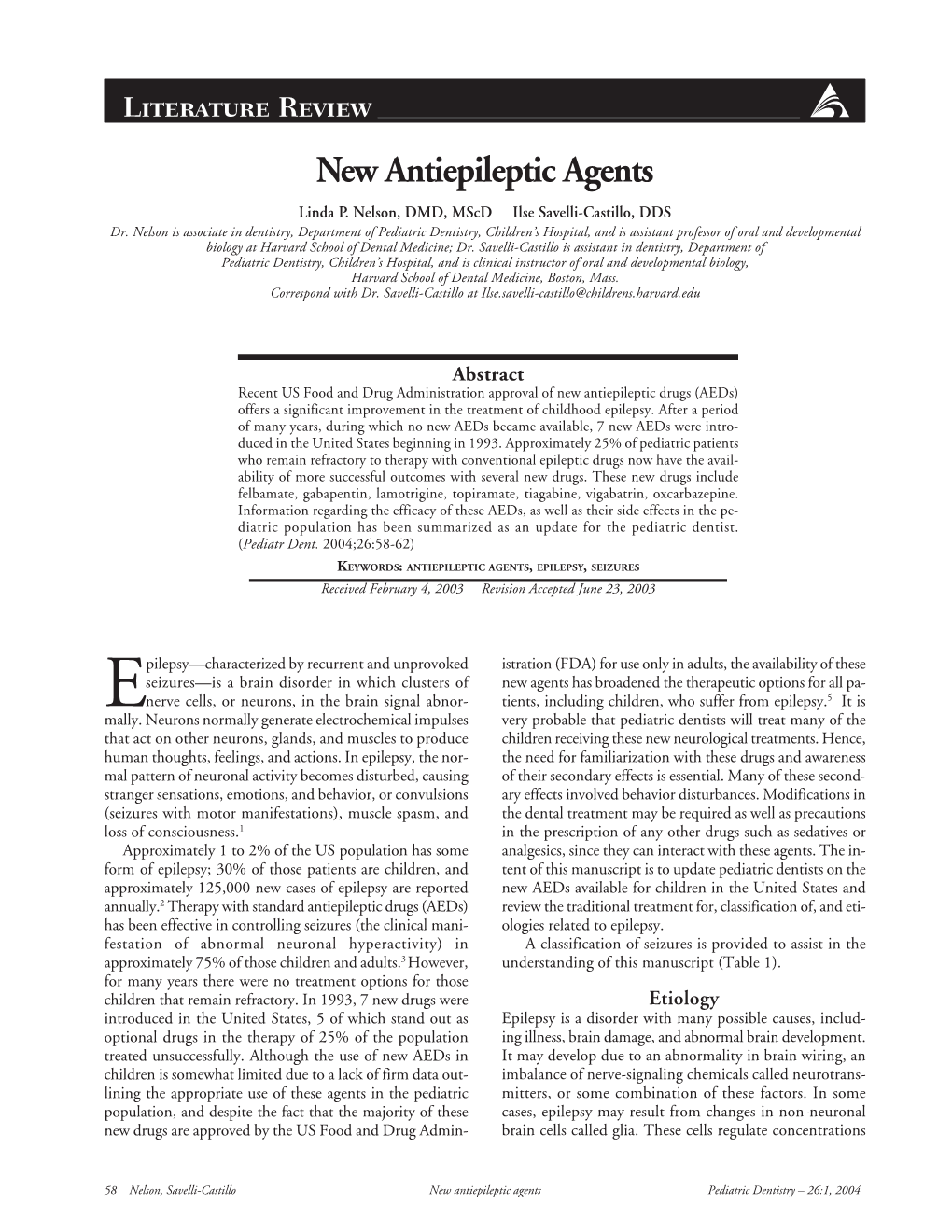 New Antiepileptic Agents Linda P