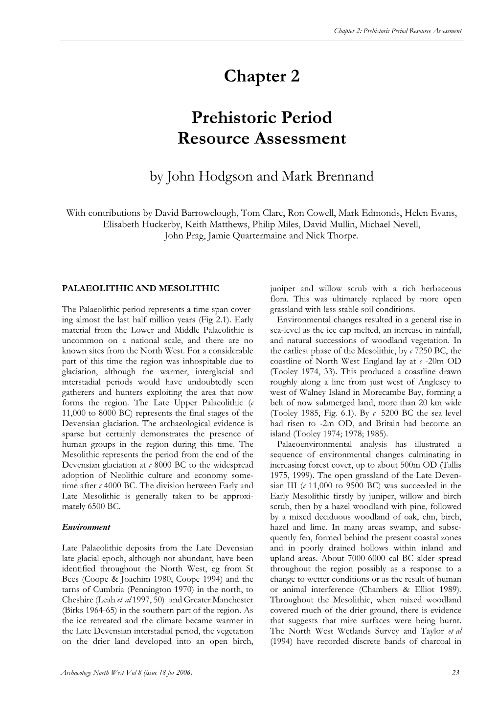 2. the Prehistoric Period Resource Assessment (Pdf)