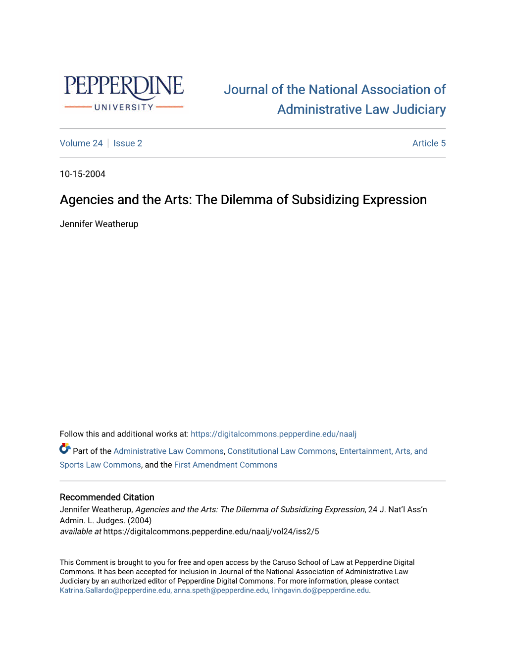 Agencies and the Arts: the Dilemma of Subsidizing Expression