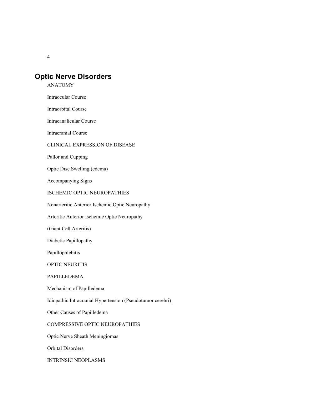 Optic Nerve Disorders ANATOMY