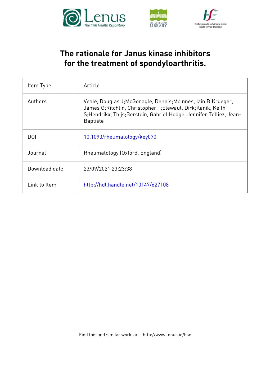 Review the Rationale for Janus Kinase Inhibitors for the Treatment of Spondyloarthritis