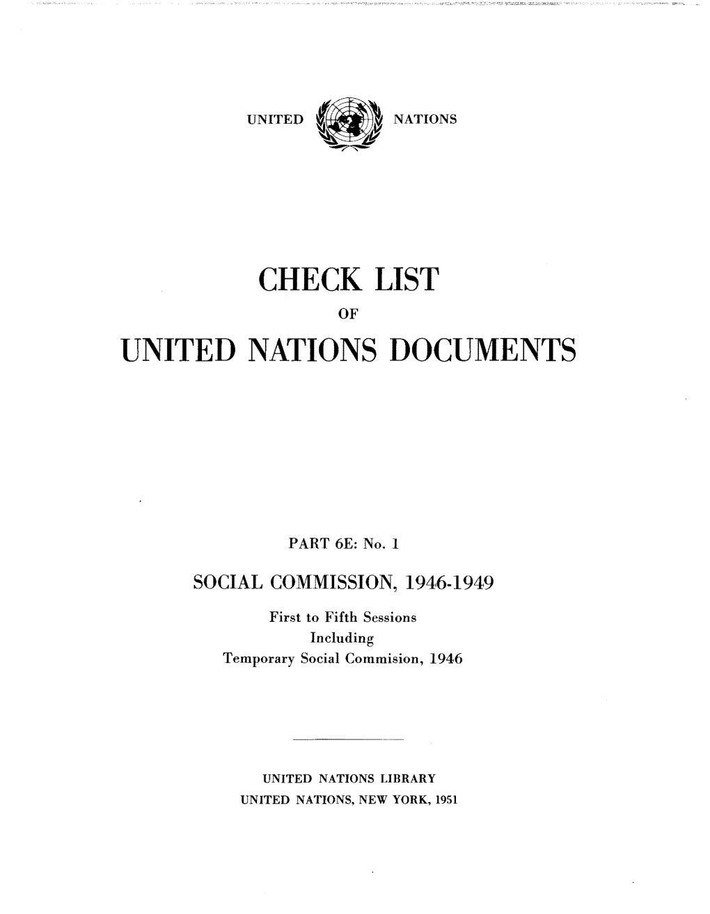 Check List United Nations Documents