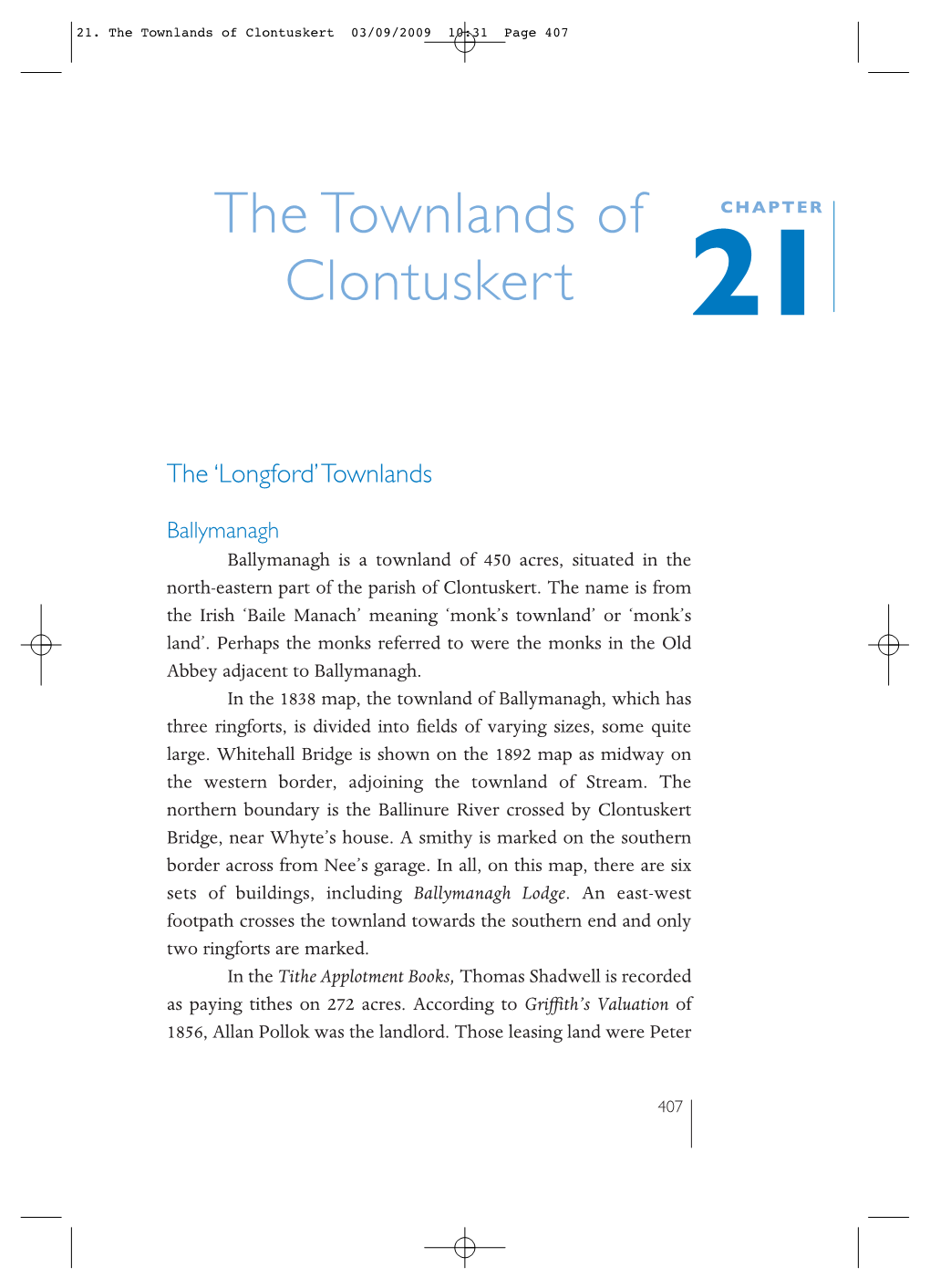 21. the Townlands of Clontuskert 03/09/2009 10:31 Page 407