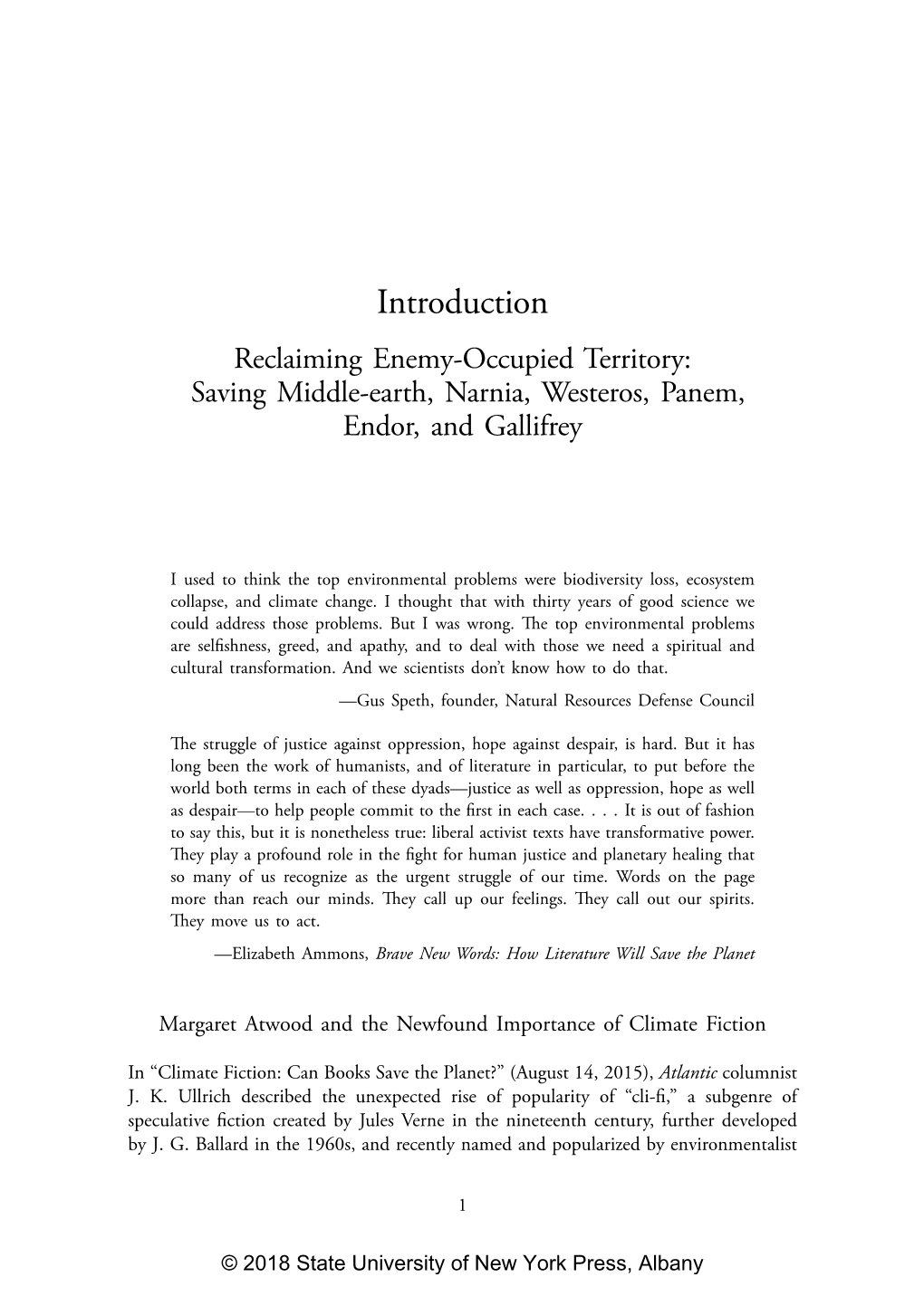 Introduction Reclaiming Enemy-Occupied Territory: Saving Middle-Earth, Narnia, Westeros, Panem, Endor, and Gallifrey