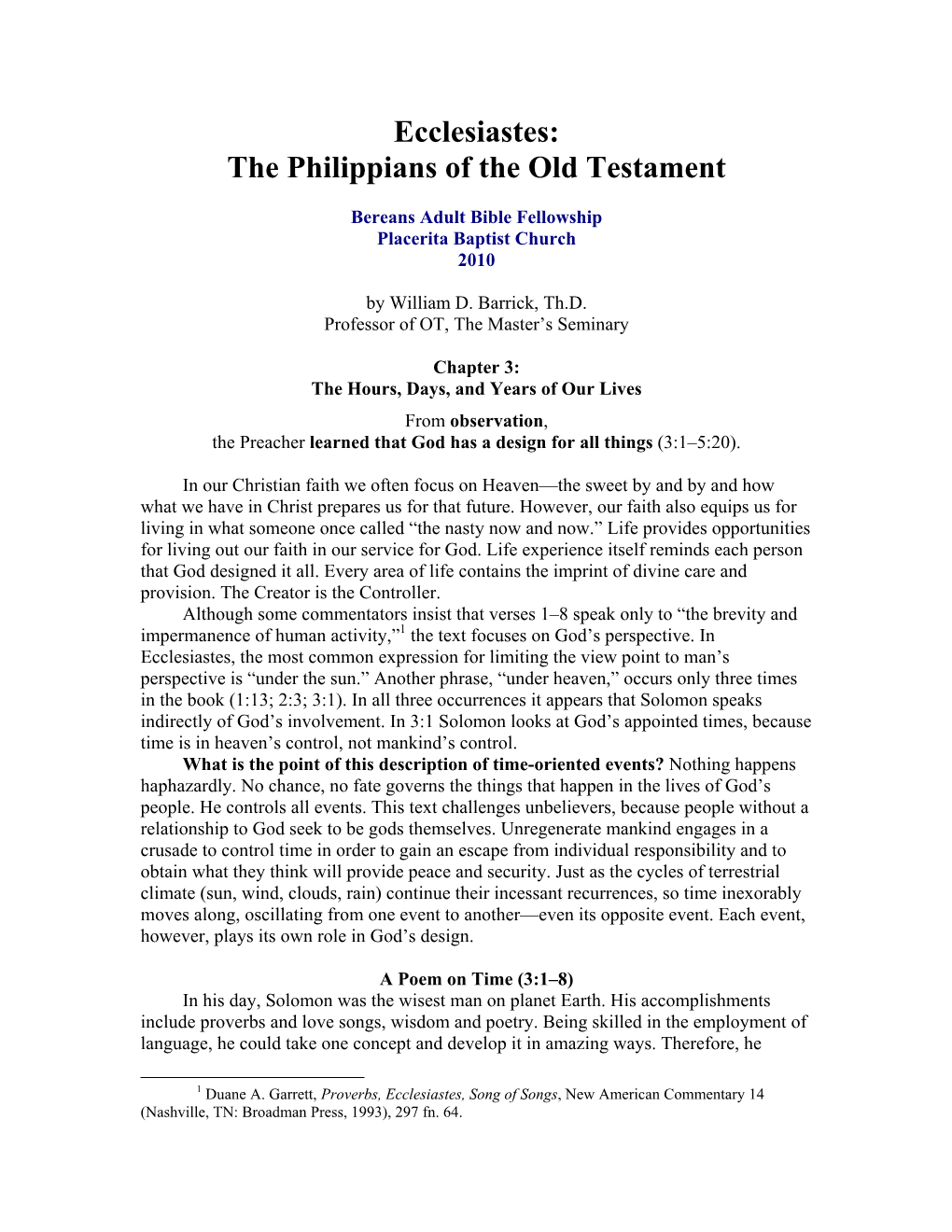 Ecclesiastes: the Philippians of the Old Testament