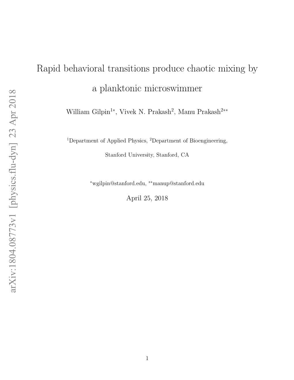 Rapid Behavioral Transitions Produce Chaotic Mixing by a Planktonic Microswimmer