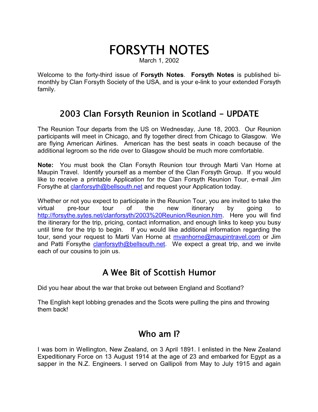 Forsyth Notes, Issue43