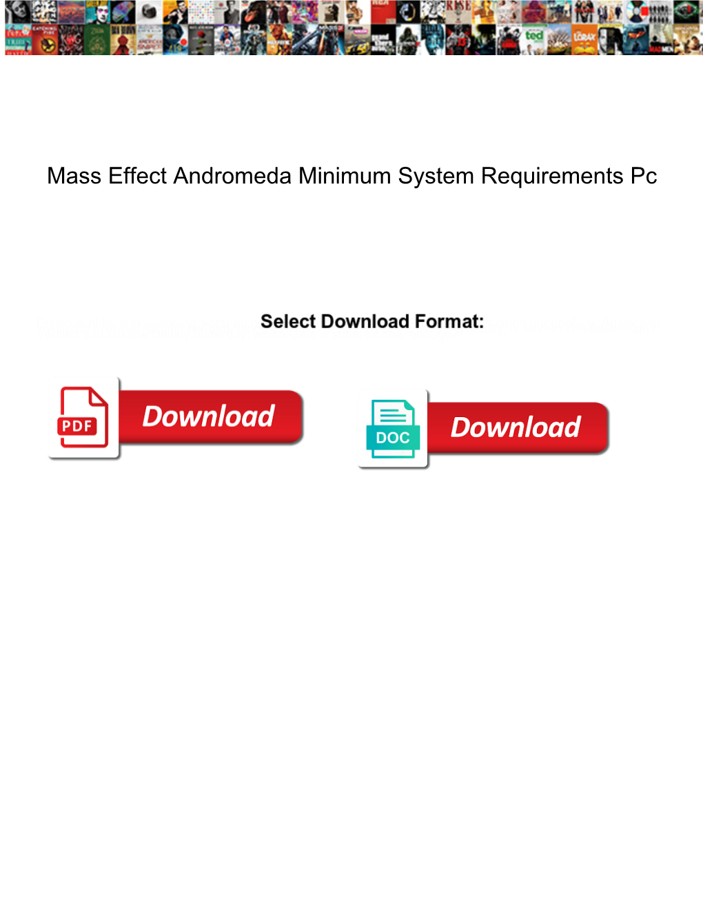 Mass Effect Andromeda Minimum System Requirements Pc