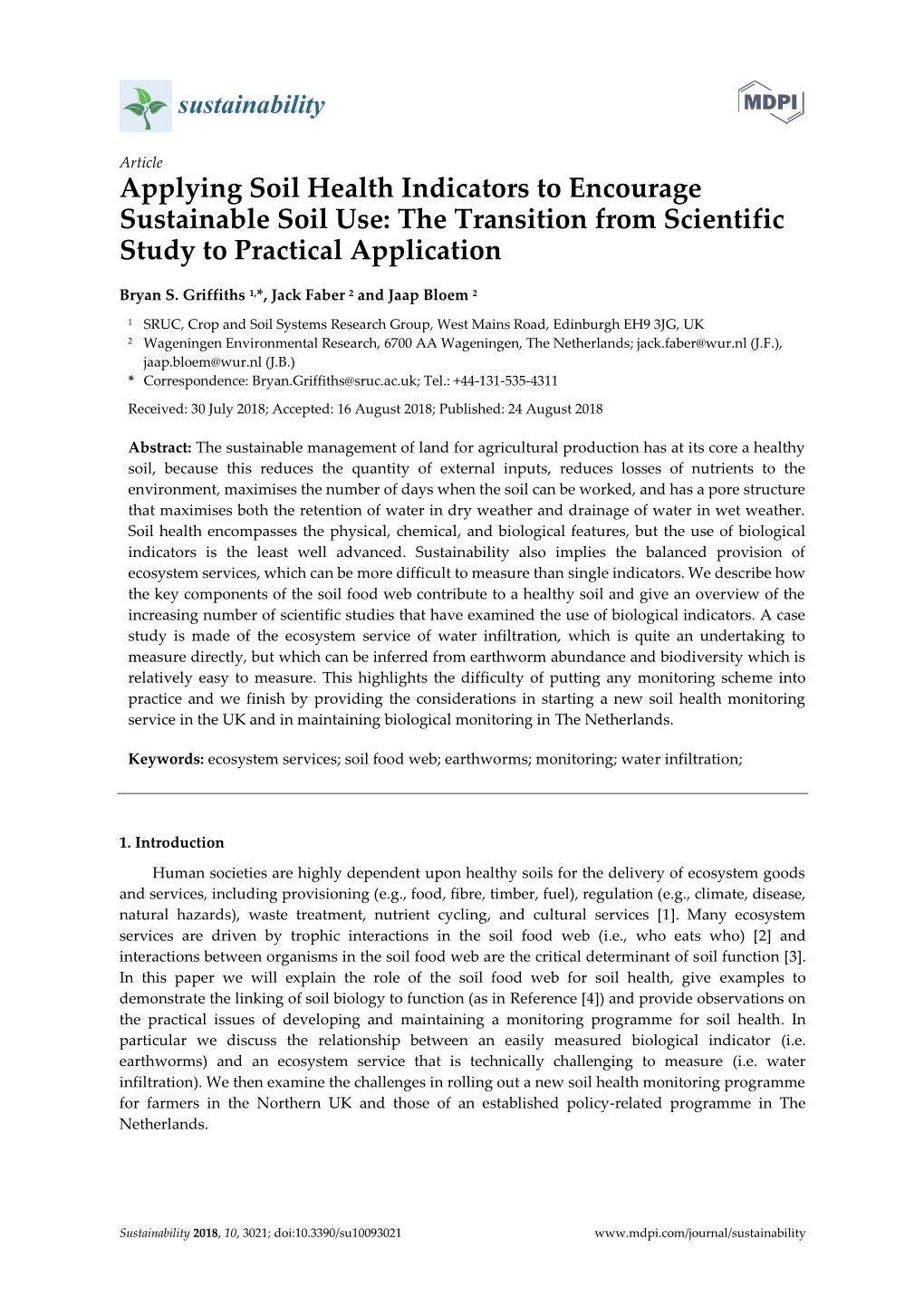 Applying Soil Health Indicators to Encourage Sustainable Soil Use: the Transition from Scientific Study to Practical Application