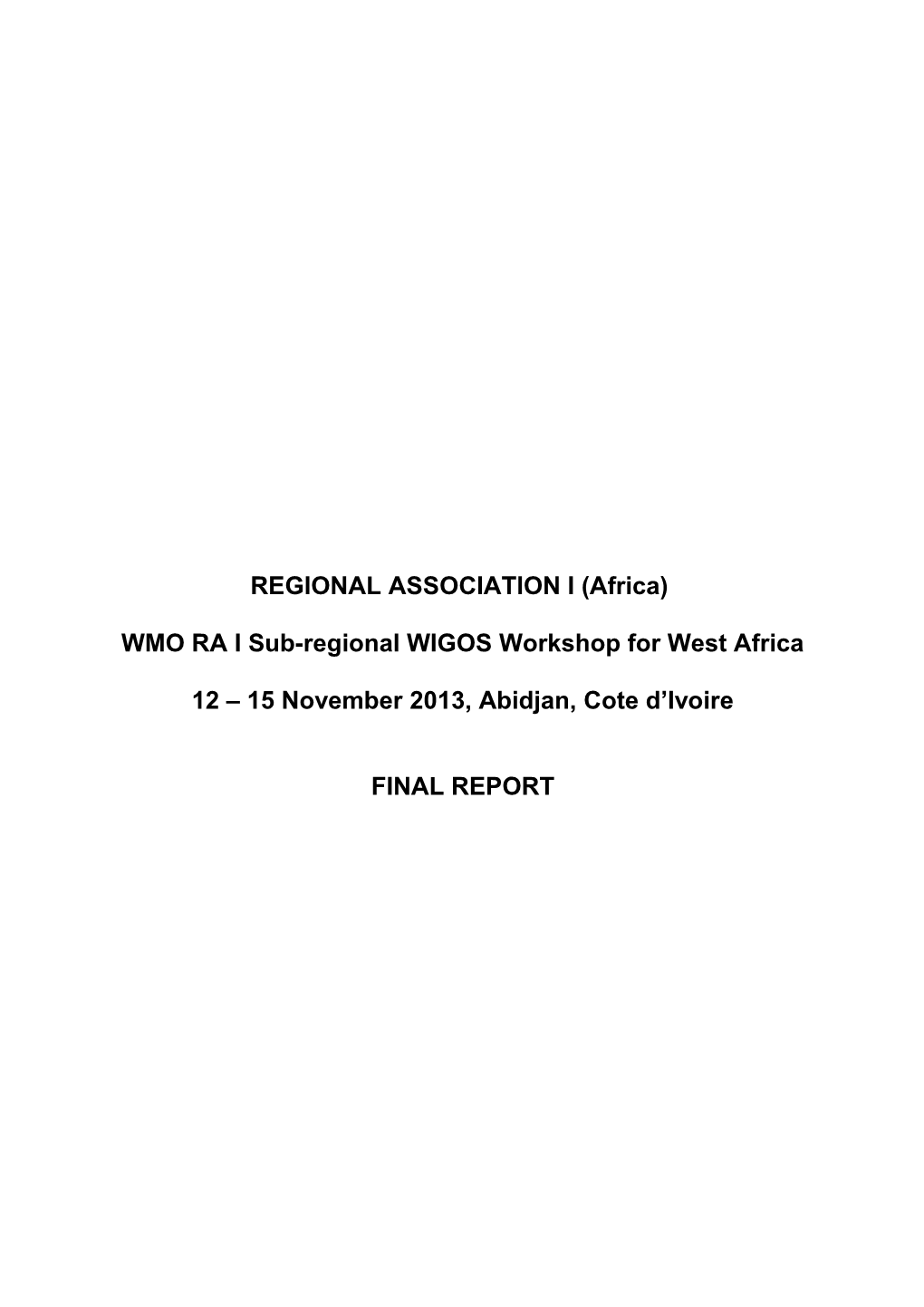 Ra-I Task Force on Wigos Implementation in Ra-I