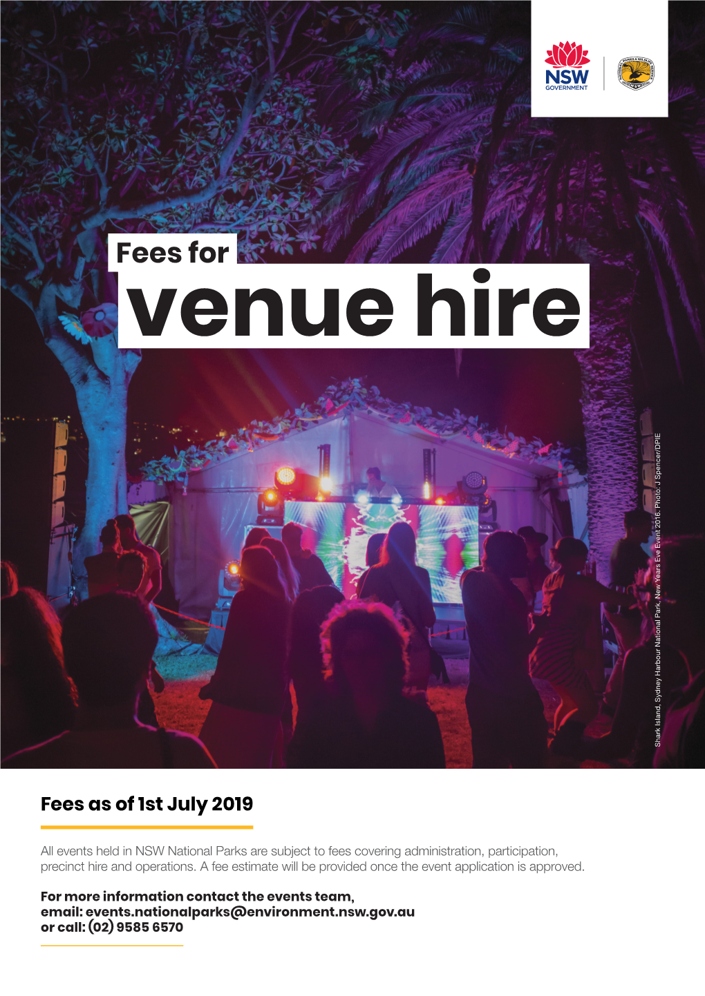 NPWS Fees for Venue Hire