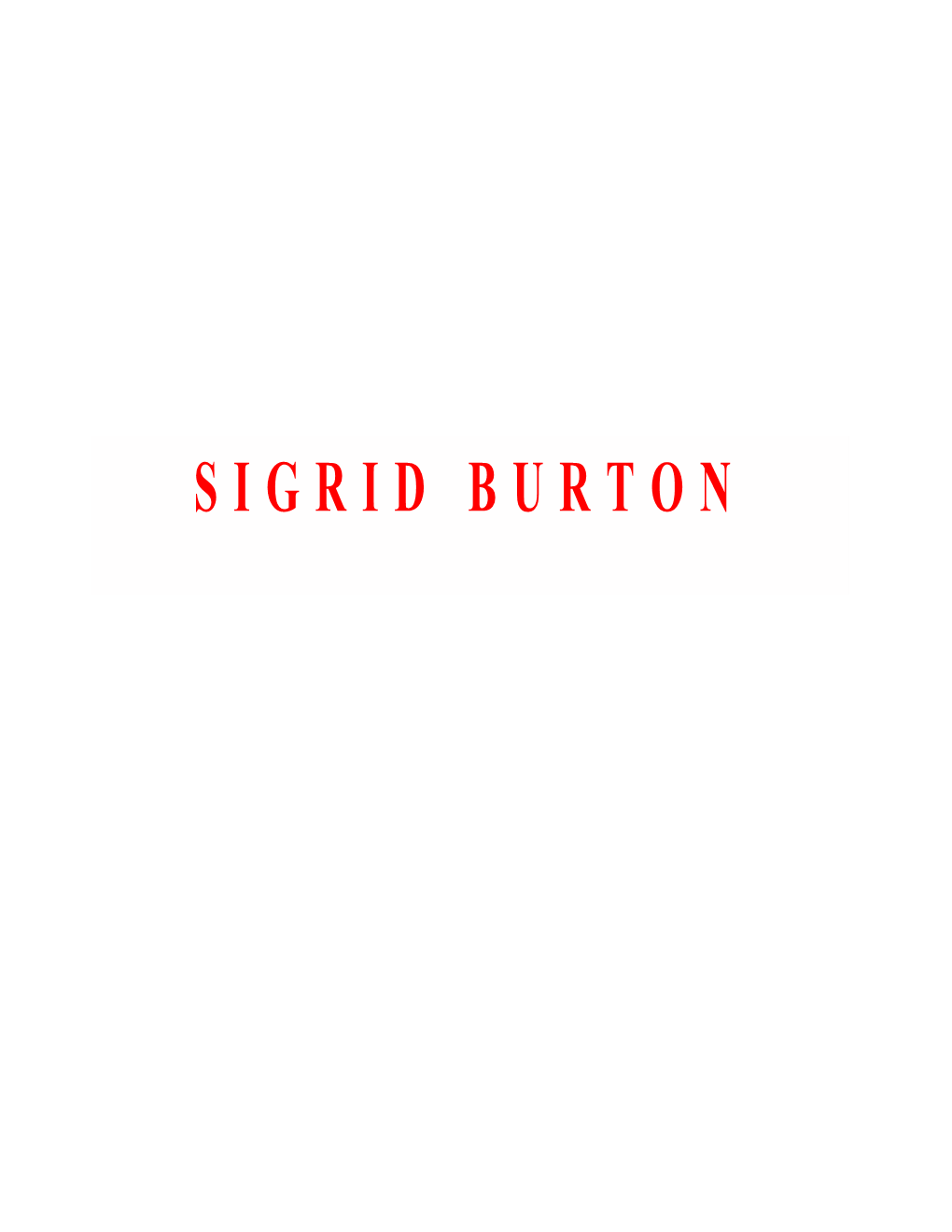 Sigrid Burton Exhibit Catalogue