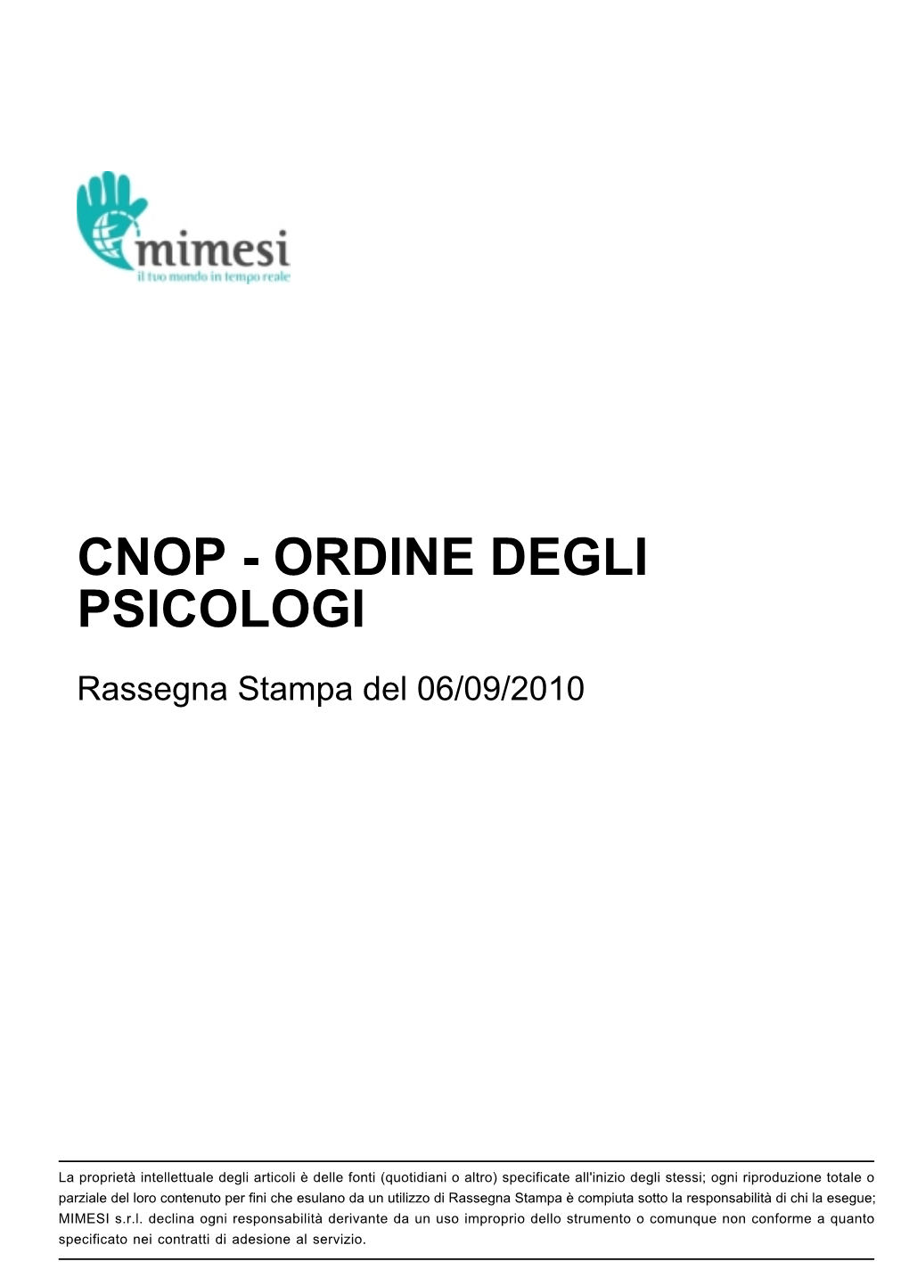 Cnop - Ordine Degli Psicologi