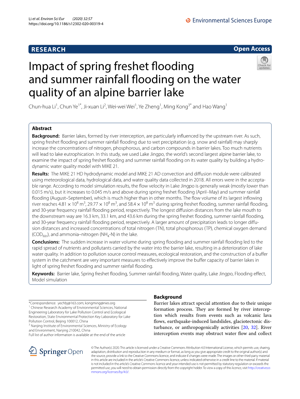 Impact of Spring Freshet Flooding And