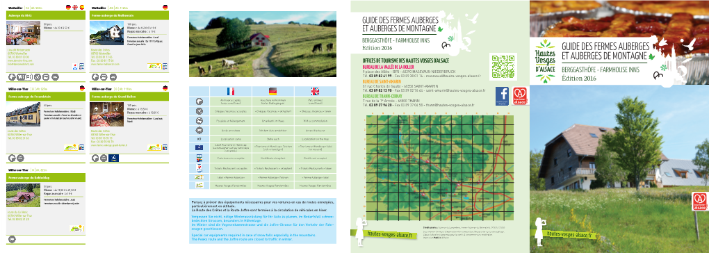 Guide Des Fermes Auberges Et Auberges De Montagne