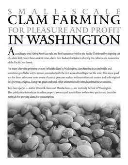 Small Scale Clam Farming in Washington