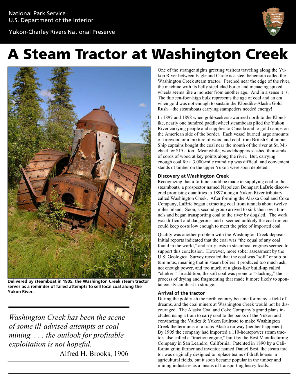 A Steam Tractor at Washington Creek