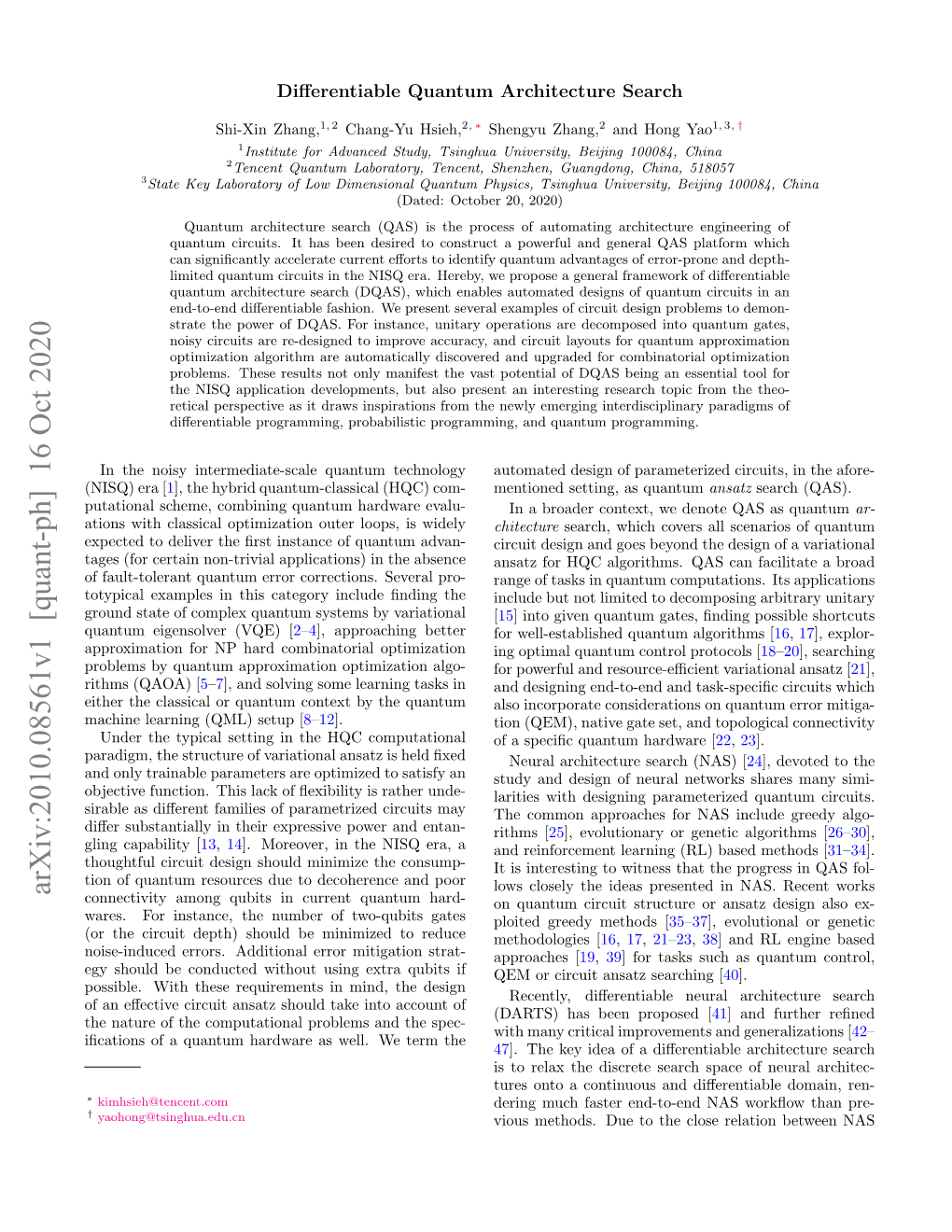 Differentiable Quantum Architecture Search