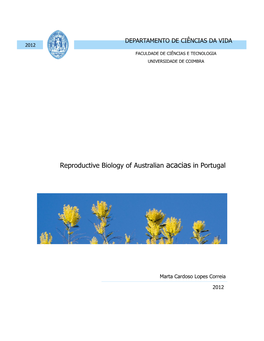 Reproductive Biology of Australian Acacias in Portugal