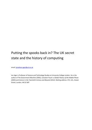 The UK Secret State and the History of Computing