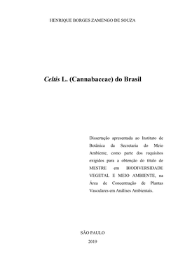 Cannabaceae) Do Brasil
