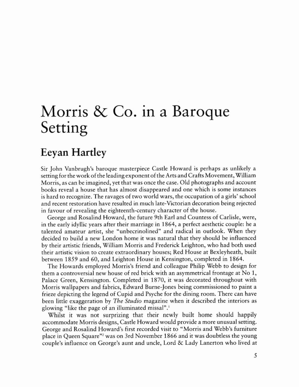 Morris & Co. in a Baroque Setting