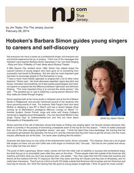Hoboken's Barbara Simon Guides Young Singers to Careers and Self-Discovery