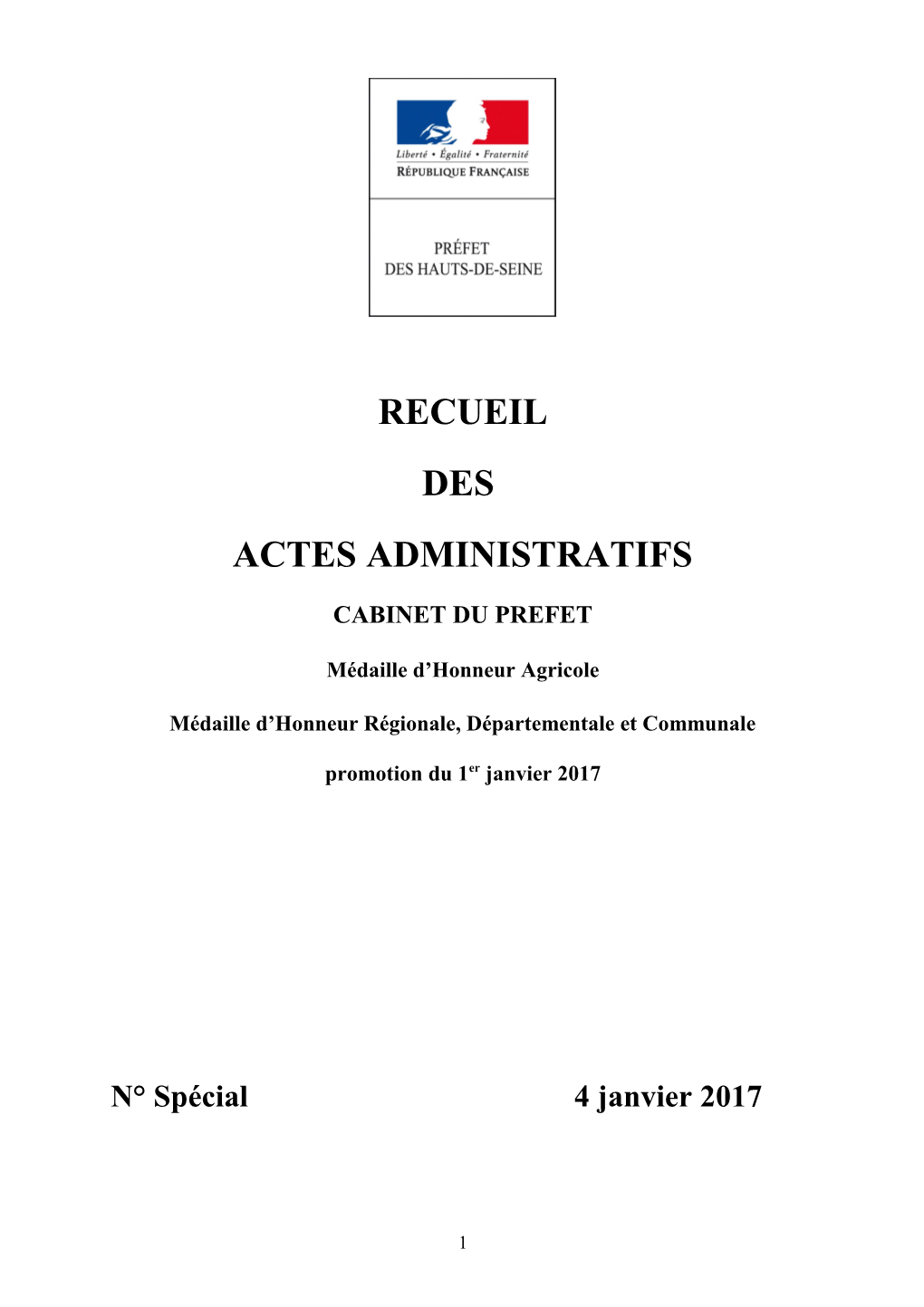 Recueil Des Actes Administratifs