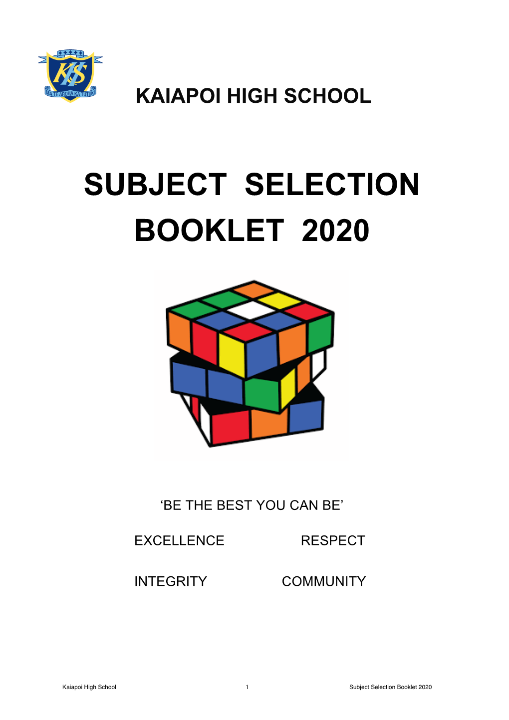 Subject Selection Booklet 2020