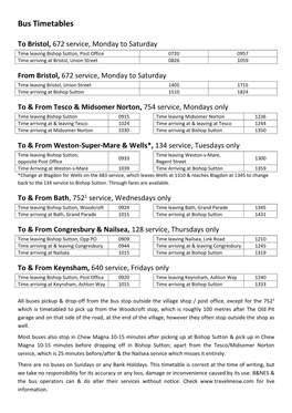 Bus Timetables