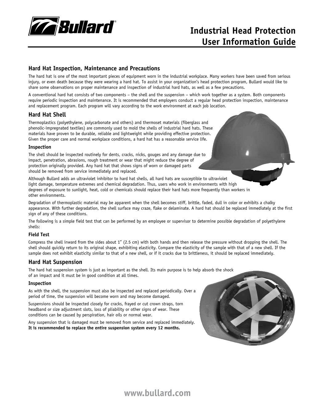 Industrial Head Protection User Information Guide