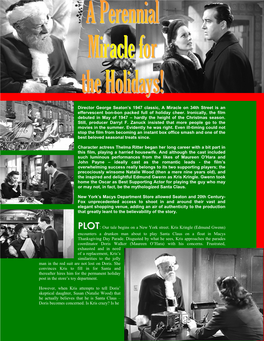 Director George Seaton's 1947 Classic, a Miracle on 34Th Street Is An