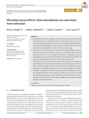 Microbial Rescue Effects: How Microbiomes Can Save Hosts from Extinction