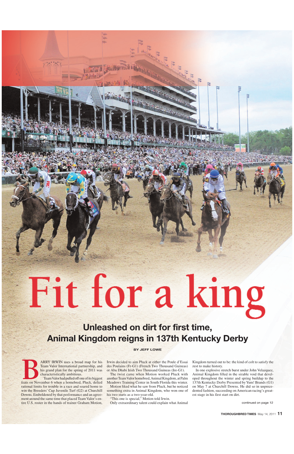 Unleashed on Dirt for First Time, Animal Kingdom Reigns in 137Th Kentucky Derby