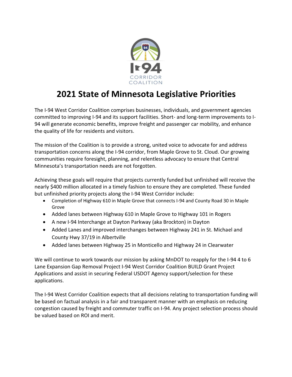 2021 State of Minnesota Legislative Priorities