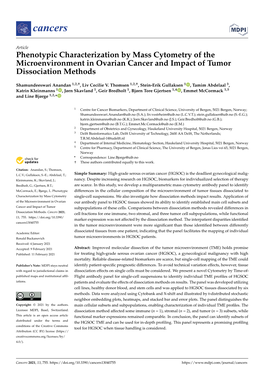 Phenotypic Characterization by Mass Cytometry of the Microenvironment in Ovarian Cancer and Impact of Tumor Dissociation Methods