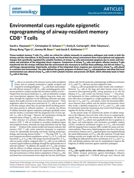 Environmental Cues Regulate Epigenetic Reprogramming of Airway-Resident Memory CD8+ T Cells