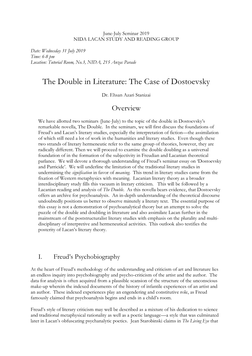 The Double in Literature: the Case of Dostoevsky