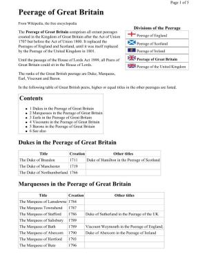 Peerage of Great Britain