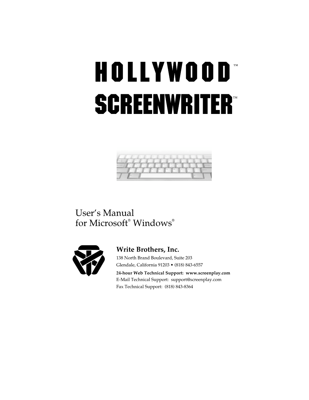 Hollywood Screenwriter User Manual