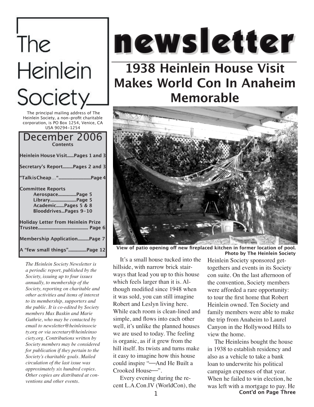 1938 Heinlein House Visit Makes World Con in Anaheim Memorable