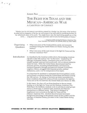 The Fight for Texas and the Mexican-American War a Case Study of Conflict