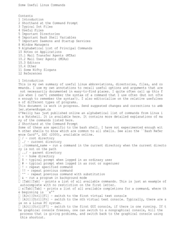Some Useful Linux Commands Contents 1 Introduction 2