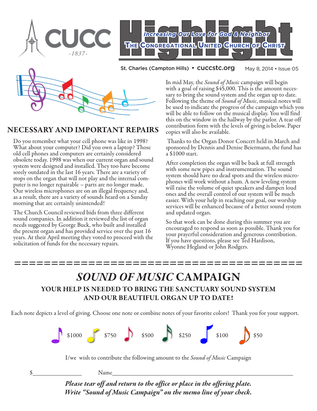 Page 1 Highlight the Congregational United Church of Christ