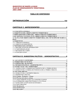 Plan De Ordenamiento Territorial 2001-2009