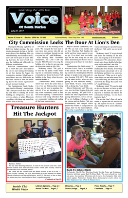 Treasure Hunters Hit the Jackpot (Continued from Page 1) Over 50 Years Ago, That Same Property Was Home to the Church of Jesus Christ of Latter-Day Saints