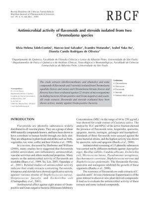Antimicrobial Activity of Flavonoids and Steroids Isolated from Two Chromolaena Species
