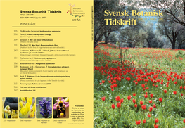 Svensk Botanisk Tidskrift INNEHÅLL