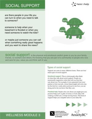 Wellness Module 3: Social Support When Might I Want to Change Social Support My Social Support Network? and Mental Illness